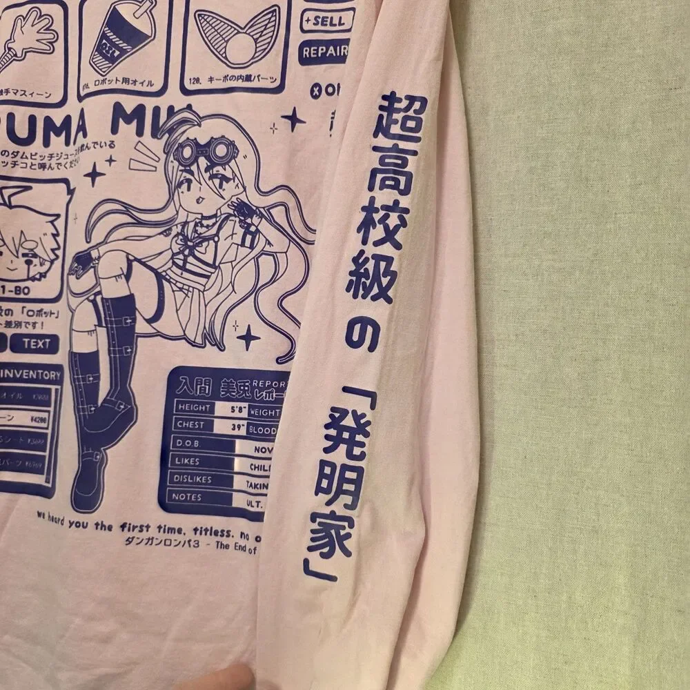 Danganronpa V3: Killing Harmony Miu Iruma Pink Video Game Gamer Tshirt Unisex L - Picture 3 of 7